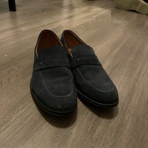 Clarks Black Suede Loafers for Men